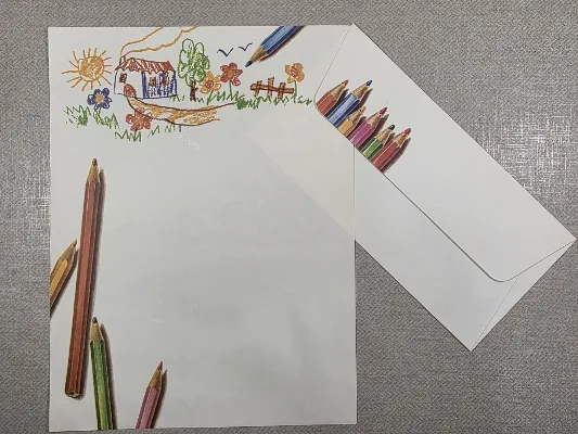 Conjunto de papel de carta antigo - 1056