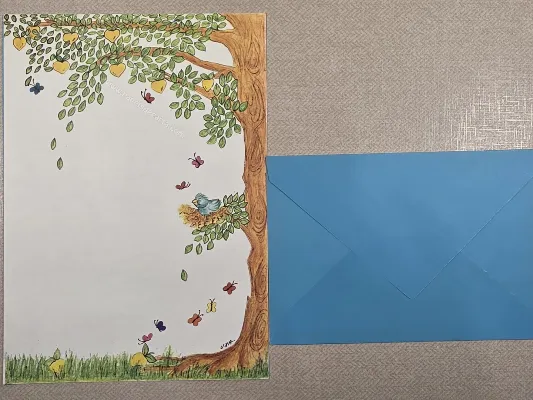 Conjunto de papel de carta antigo - 1108