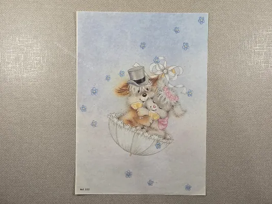 Papel de carta antigo - Bichinhos - 4243