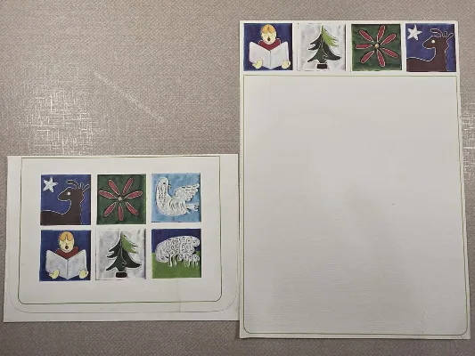 Conjunto de papel de carta antigo - 1119